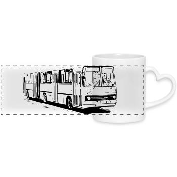 Ikarus Gelenkbus - Panoramatasse mit Herzhenkel - Weiß - Vorne