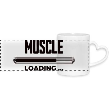 Muscle Loading Progress - Panoramic mug with heart handle - white - Front