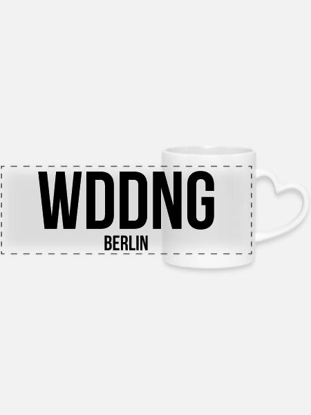 WEDDING BERLIN - Panoramatasse mit Herzhenkel - Weiß