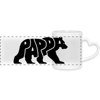 Pappa Björn bär - Panoramic mug with heart handle - white - Front