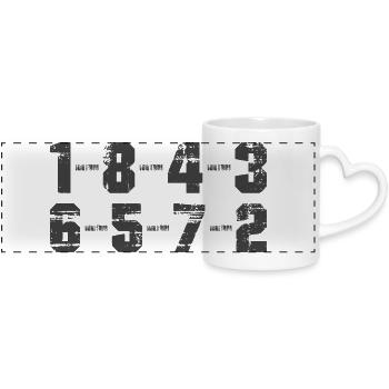 18436572 - Mécaniciens passionnés de voitures à moteur V8 - Mug panoramique avec anse en forme de cœur - blanc - Devant