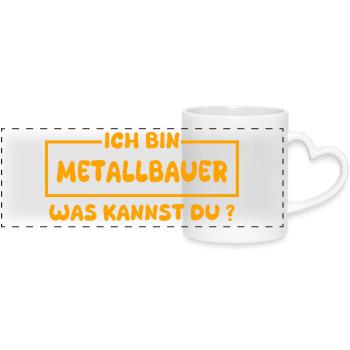 Metallbauer - Panoramatasse mit Herzhenkel - Weiß - Vorne