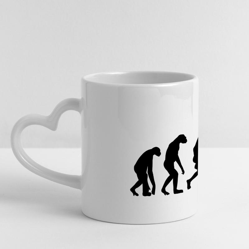 Golf Evolution Golfing Panoramic mug with heart handle