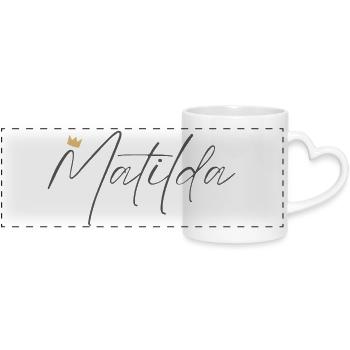 Prinzessin Matilda Crown Hemd – Name mit Buchstabe M - Panoramatasse mit Herzhenkel - Weiß - Vorne
