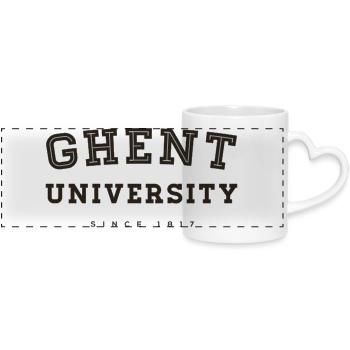 Universität Gent - Panoramatasse mit Herzhenkel - Weiß - Vorne