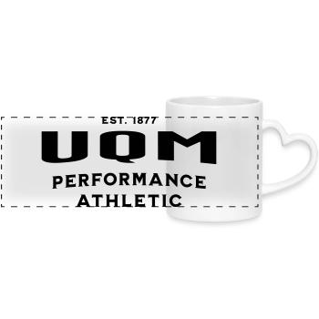 UQM Athletic-Performance Sportswear - Mug panoramique avec anse en forme de cœur - blanc - Devant