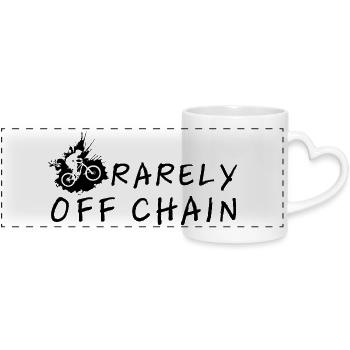 Rarely off chain – perfekt gave til cyklister - Panoramatasse mit Herzhenkel - Weiß - Vorne