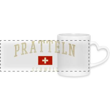 Pratteln Schweiz Emblem - Panoramatasse mit Herzhenkel - Weiß - Vorne