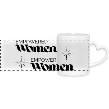 empowered women empower women - Panoramatasse mit Herzhenkel - Weiß - Vorne