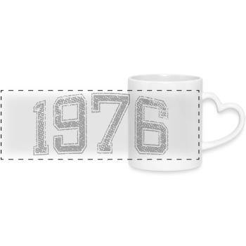 1976 années - Mug panoramique avec anse en forme de cœur - blanc - Devant