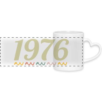 1976 - Panoramic mug with heart handle - white - Front