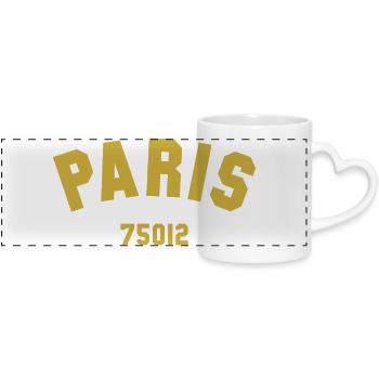12e arrondissement de PARIS - Mug panoramique avec anse en forme de cœur - blanc - Devant