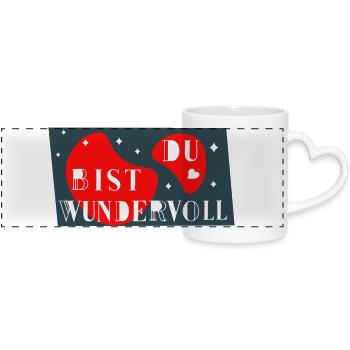 Tu es merveilleuse - Mug panoramique avec anse en forme de cœur - blanc - Devant