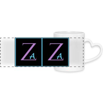 Zaza - Panoramic mug with heart handle - white - Front