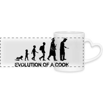 Chef Evolution - Panoramic mug with heart handle - white - Front