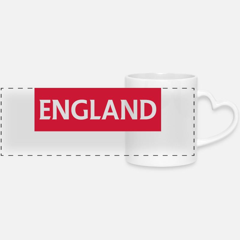 Conception de l’emblème de l’Angleterre Blackburn - Mug panoramique avec anse en forme de cœur - blanc