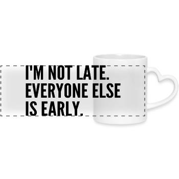 I'm not late, the others are ahead - Panoramic mug with heart handle - white - Front