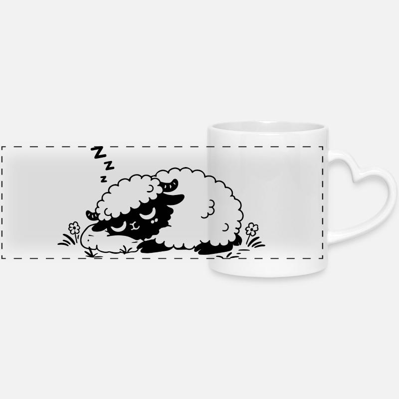 Dodo Sheep - Panoramic mug with heart handle - white