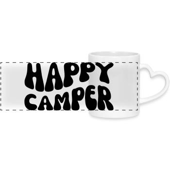 Campeur heureux - Mug panoramique avec anse en forme de cœur - blanc - Devant