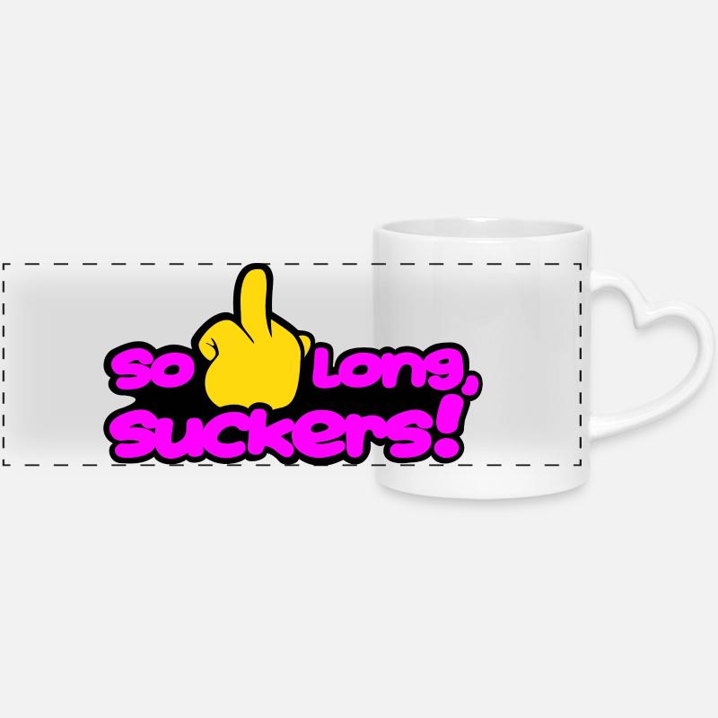solongsuckers2_magenta - Panoramic mug with heart handle - white