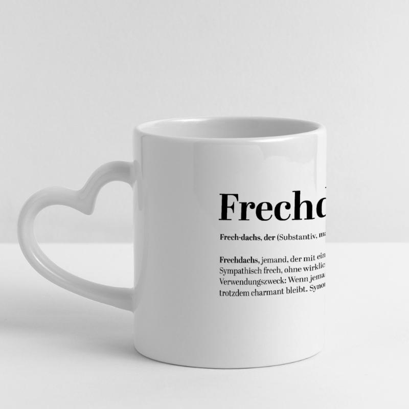 Frechdachs Définition Nom d’animal coquin lâche Mug panoramique avec anse en forme de cœur