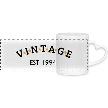 Vintage est 1994 - Mug panoramique avec anse en forme de cœur - blanc - Devant
