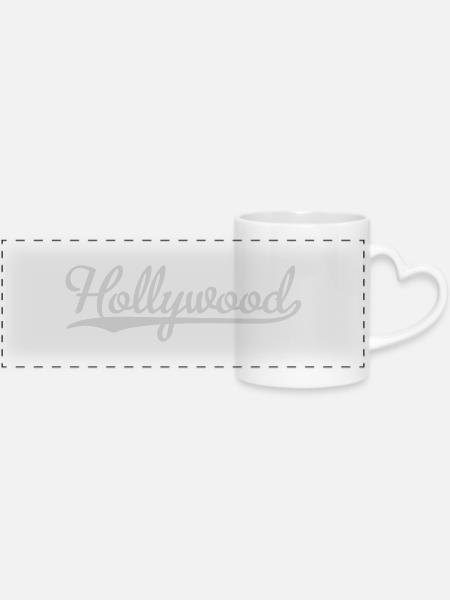 Hollywood - Panoramatasse mit Herzhenkel - Weiß