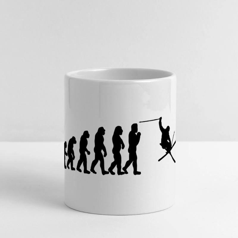 ski evolution Panoramic mug with heart handle