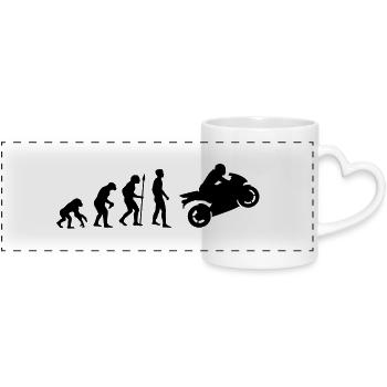 evolution_biker__f1 - Panoramatasse mit Herzhenkel - Weiß - Vorne