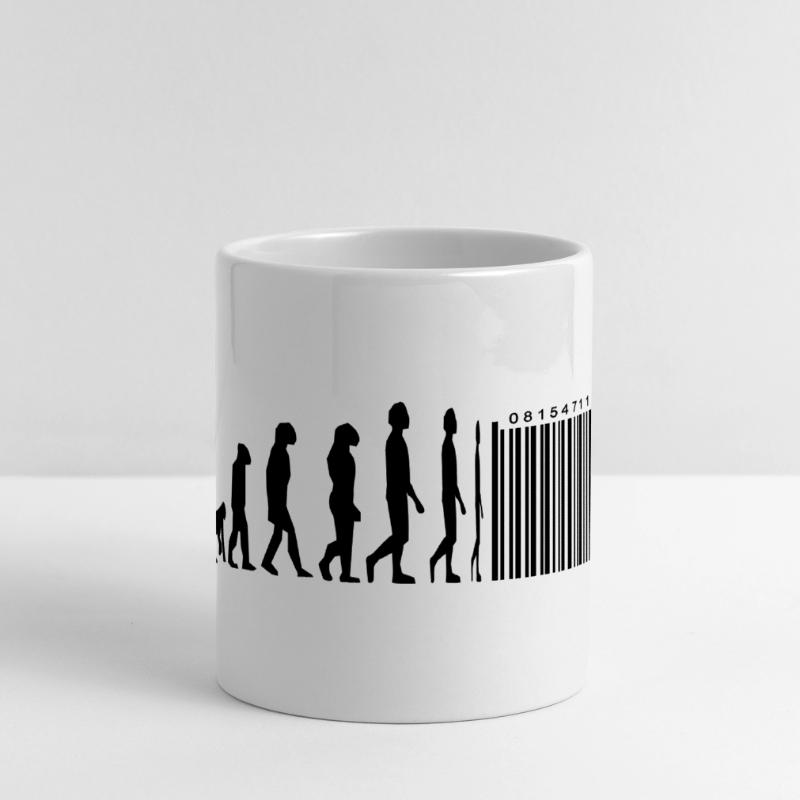 Evolution barcode Panoramic mug with heart handle