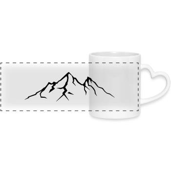 berge - Mug panoramique avec anse en forme de cœur - blanc - Devant