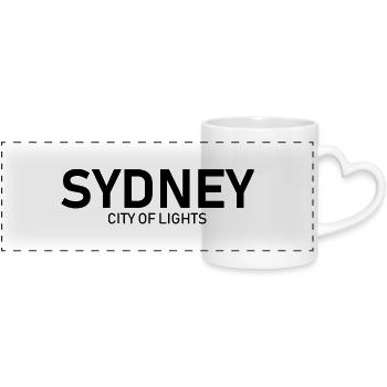 Sydney - City of Lights - Australia - Australien - Panoramic mug with heart handle - white - Front