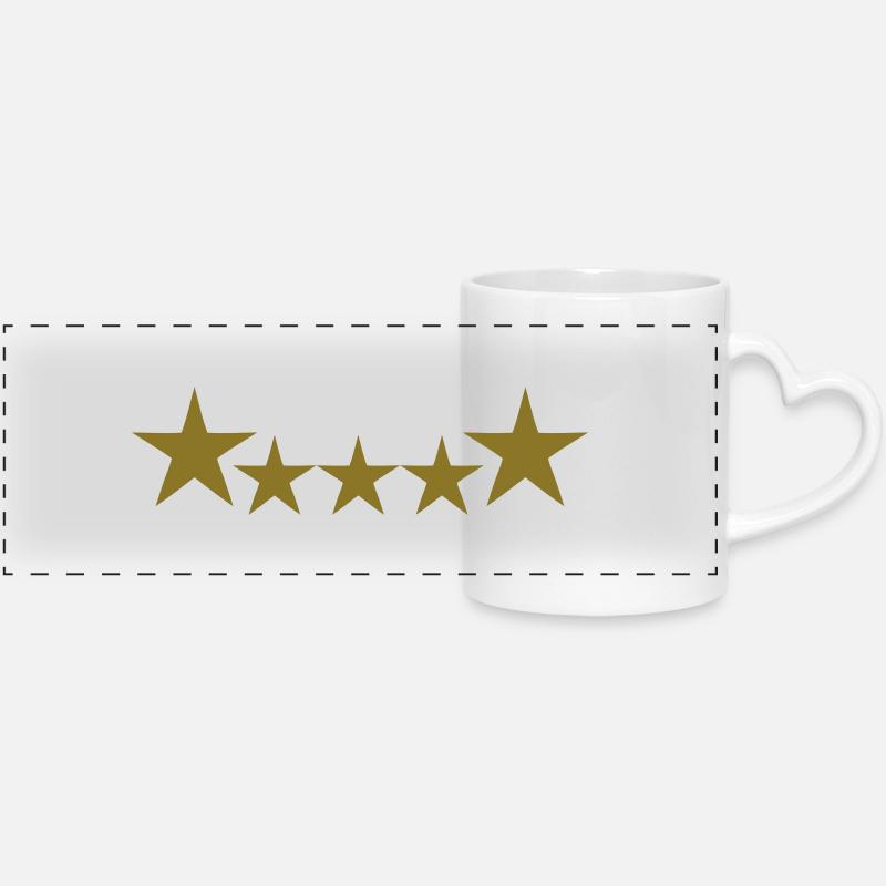 army stars - Panoramic mug with heart handle - white
