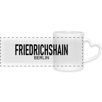 Friedrichshain - Berlin - Deutschland - Bezirk - Panoramatasse mit Herzhenkel - Weiß - Vorne