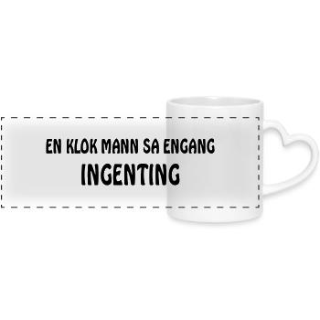 A wise man once said nothing - Panoramic mug with heart handle - white - Front