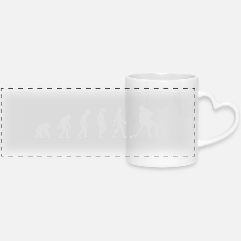 The Evolution Of Hockey - Panoramic mug with heart handle - white