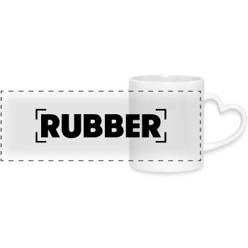 RUBBER - Mug panoramique avec anse en forme de cœur - blanc - Devant