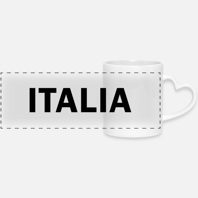Italia - Panoramic mug with heart handle - white