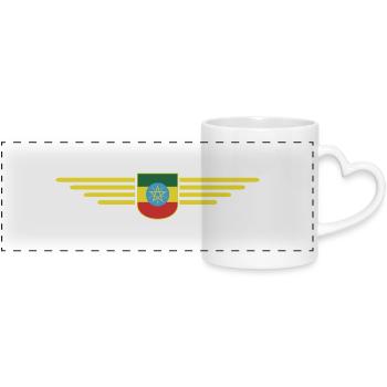Äthiopien Design – Stolz und Kultur - Panoramatasse mit Herzhenkel - Weiß - Vorne