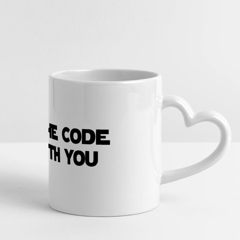 Computer / Developer / Geek / Code / Funny Panoramic mug with heart handle