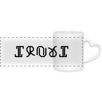 TRUST AMBIGRAM digital - Panoramatasse mit Herzhenkel - Weiß - Vorne