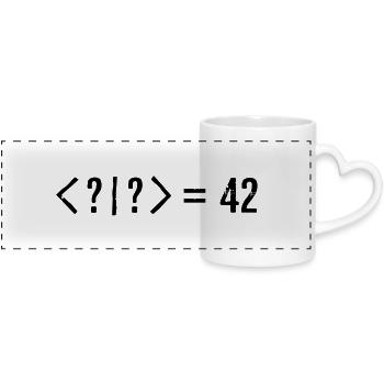 Beste Quantum Joke Ever: Bra-Ket = 42 (Grunge) - Panoramatasse mit Herzhenkel - Weiß - Vorne