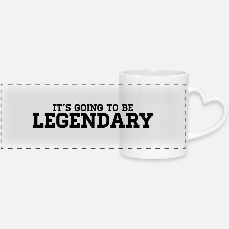 It´s going to be legendary - Panoramatasse mit Herzhenkel - Weiß