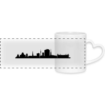 Dortmund Skyline - Mug panoramique avec anse en forme de cœur - blanc - Devant