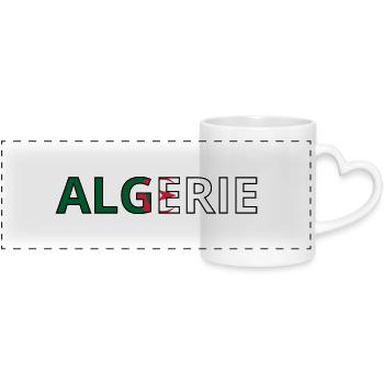 Algerian Flag - Panoramic mug with heart handle - white - Front