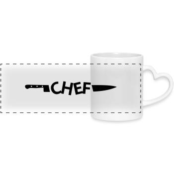 Chef couteau - Mug panoramique avec anse en forme de cœur - blanc - Devant