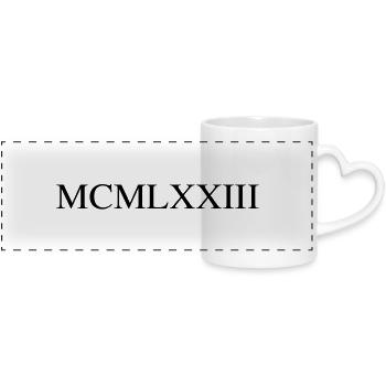 1973 - Panoramic mug with heart handle - white - Front