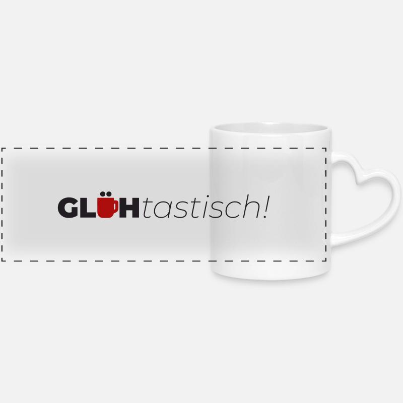 Glüchtastisch - Panoramatasse mit Herzhenkel - Weiß