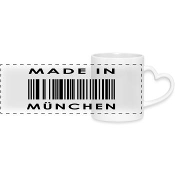 Munich, München - Panoramic mug with heart handle - white - Front