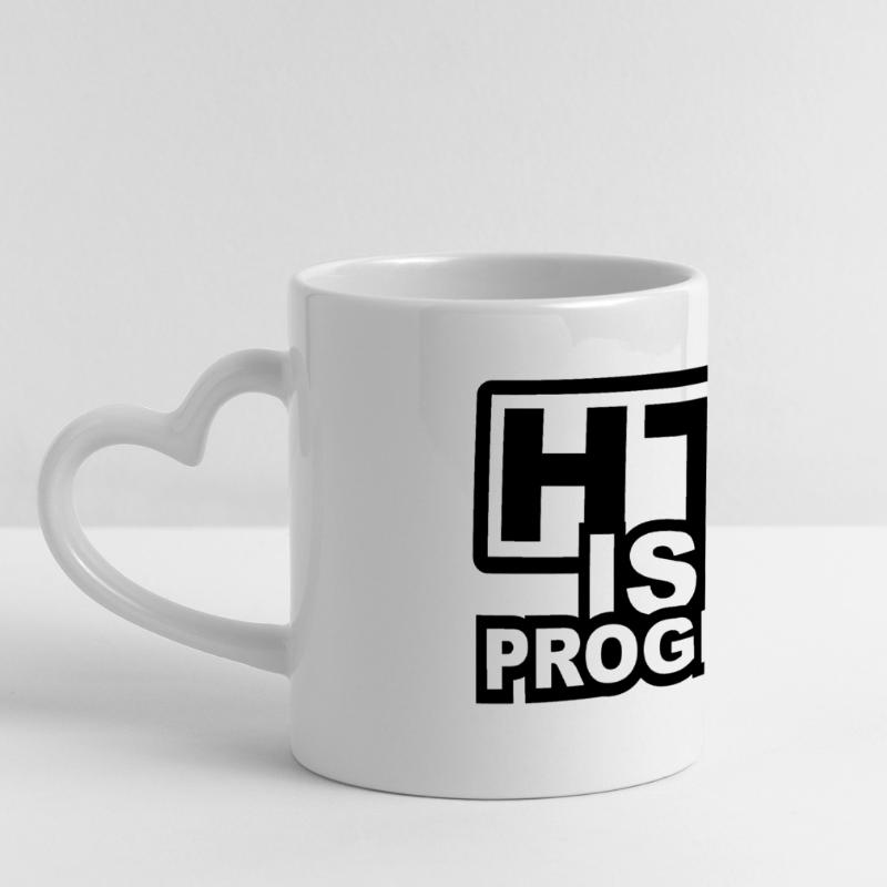 HTML est pas la programmation Mug panoramique avec anse en forme de cœur